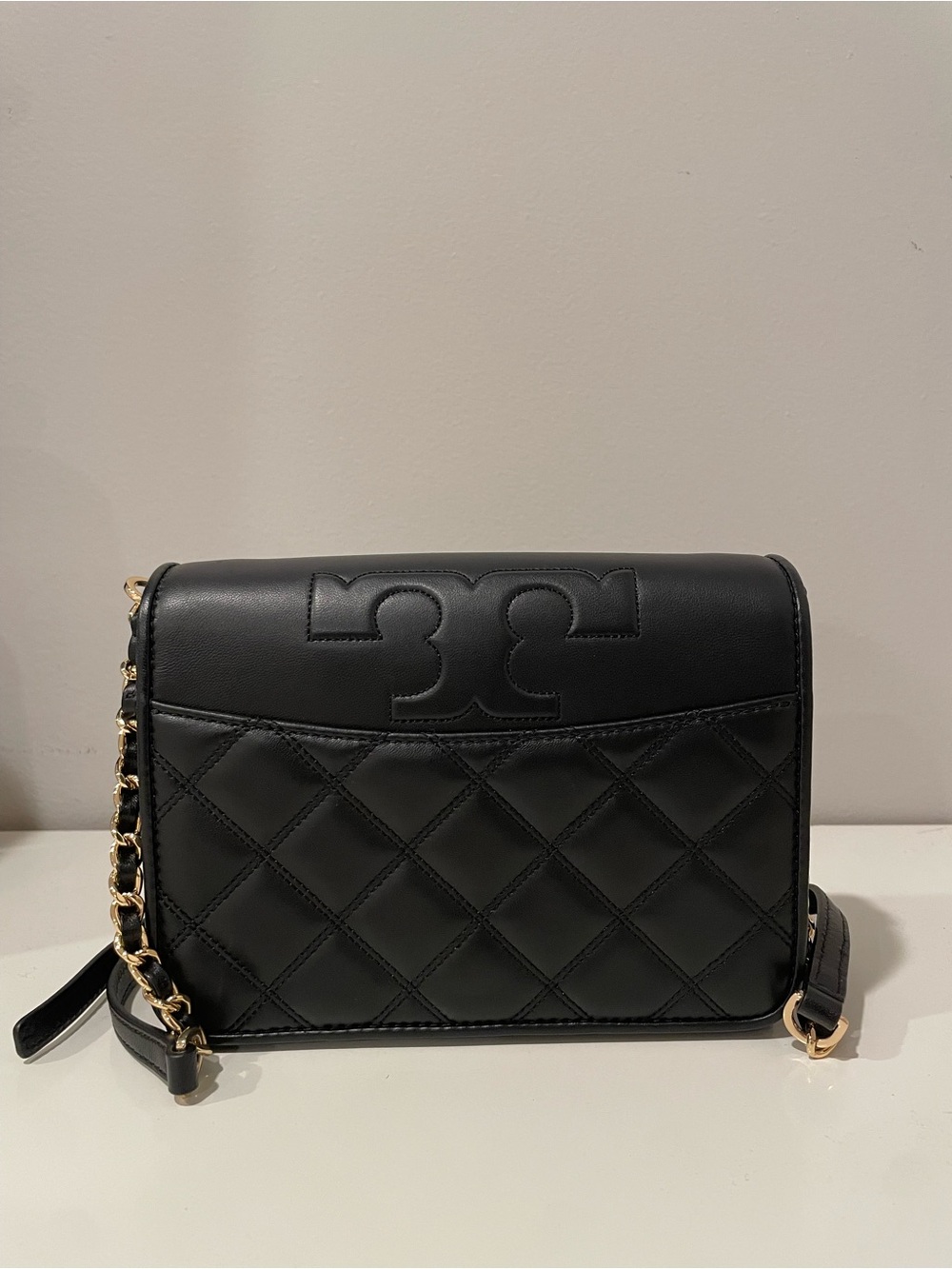 Black Quilted Leather Crossbody Bag